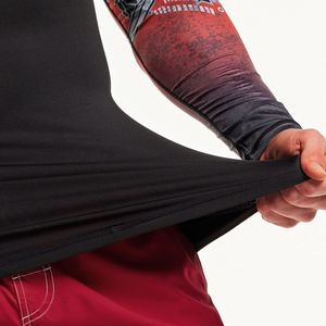 Haut de bain Rash Guard pour homme, design de manches imprimées contrastées, chemise de surf légère et protectrice contre les UV - Product Image 6