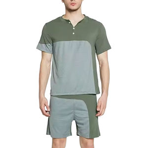 T-shirt et short à manches courtes pour hommes Tenue de sport de loisir Ensemble de sport d'été pour hommes en coton et respirant - Product Image 1