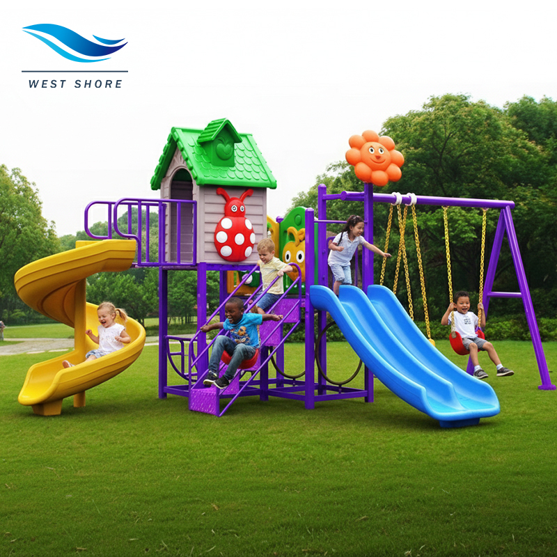 Modern Outdoor Swing Set with Three