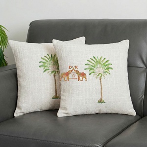 Fundas de Cojín Decorativas de Lujo con Estampado de Palmeras para Sofá, Fundas de Cojín Cuadradas Hechas a Mano Personalizadas - Product Image 2