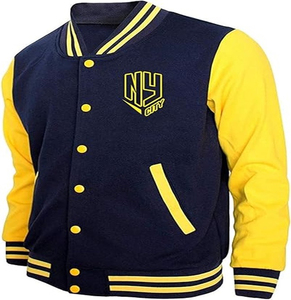 Veste de baseball universitaire grande taille pour hommes Veste en coton à col montant Letterman en 8 couleurs Veste universitaire pour hommes - Product Image 1