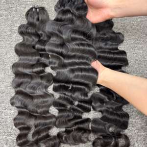 Venta al por mayor de pelo 100% sin procesar de un donante vietnamita camboyano profundo ondulado doble dibujado vendedores de pelo - Product Image 1
