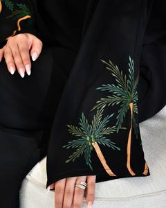 Abaya pour femmes, vêtements islamiques, en gros, sur mesure, luxueuse, élégante, longue, petite, en satin de soie, anti-rides, faite à la main, de haute qualité, à volants - Product Image 3