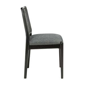 Silla de Comedor Genia de Madera de Teca Sólida con Cojín, Diseño Moderno, Acabado Negro, para Hogar, Hotel, Apartamento o Villa - Product Image 3