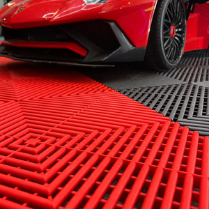 2025 nuevo diseño moderno colorido entrelazado baldosas de suelo de garaje Material PP para interior y exterior para taller de automóviles - Product Image 4