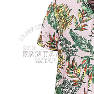 FANTASY WEAR 2026 Nouveauté en gros Chemisier homme pas cher à imprimé floral, coupe ajustée, épaules dénudées, avec design et logo personnalisés - Product Image 6