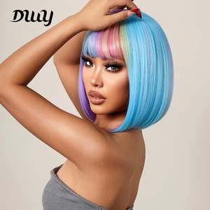 Sophia-DWY Premium High Quality Small Cap Size Synthetic <b>Wig</b> 30-32 Inches Loose Wave & Braids Style with Bangs Fiber Material - Product Image 4