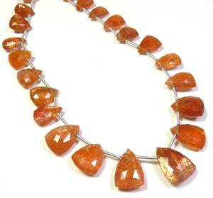 Perles de pierre de soleil orange à facettes fantaisie naturelles 8.5-17mm 12 brins de pierres précieuses en vrac arc-en-ciel africain étincelle fabrication de bijoux haute - Product Image 6