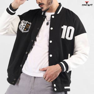 Haute qualité personnalisé mode broderie Patch toile hiver Varsity Bomber veste Logo personnalisé avant coupe-vent respirant unisexe - Product Image 2