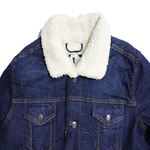 Men's High Quality Winter <b>Sherpa</b> <b>Lined</b> <b>Denim</b> <b>Jacket</b> Windbreaker Trucker Jean <b>Jacket</b> Fur 50 Cotton <b>Denim</b> Fabric Customized - Product Image 4