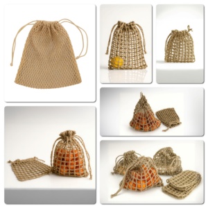 Sinh thái thân thiện đay lưới dây rút túi phân hủy sinh học tái sử dụng túi lưới cho trái cây lưu trữ quà tặng bao bì RTS có sẵn - Product Image 6