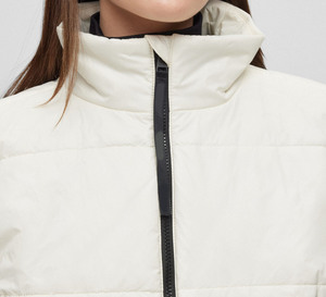 เสื้อโค้ทขนเป็ดผู้หญิงกันน้ำแฟชั่นอบอุ่นมีกระเป๋าลาดเอียงปกตั้งเรียบง่ายไม่มีหมวกแจ็คเก็ตตัวยาวสำหรับผู้หญิง - Product Image 3