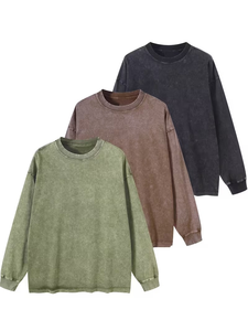 Camiseta de Hombre con Lavado Ácido, Último Diseño, 100% Algodón, Marca Personalizada, Manga Larga, Servicio OEM, Hecho en Bangladesh - Product Image 6