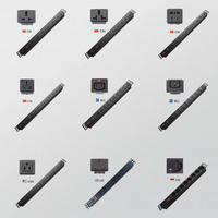 PDU Universal 1U de 8 Puertos y 16A, Regleta de Alimentación de 19 Pulgadas para Montaje en Rack, Protector contra Sobretensiones SPD para Gabinete de Servidores de Centro de Datos