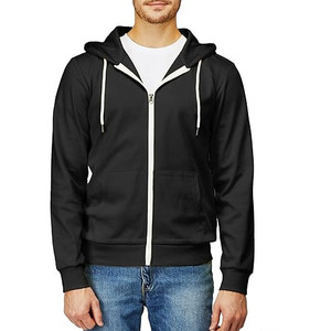 Sudadera con Capucha y Cremallera para Hombre, Color Sólido, Algodón French Terry, Estilo Casual para Otoño, Corte Regular, Sudadera con Cremallera Completa - Product Image 6