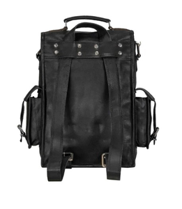 Sac à dos en cuir véritable noir avec logo personnalisé de haute qualité Doublure en coton Écologique Léger Mode Usage quotidien Voyage Bas - Product Image 3