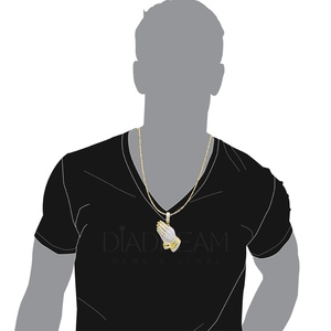 Pendentif pour homme en argent sterling 925 fait à la main Style Hip Hop plaqué or glacé Moissanite diamant taille brillant bijoux fins breloque - Product Image 6