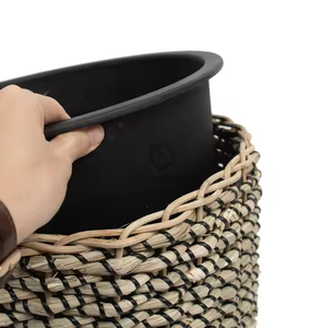 Maceta de ratán alto tejida con algas marinas que mejora los interiores de las casas para uso en el suelo - Product Image 5