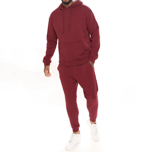 Custom Men Winter Tracksuit Hooded Drawstring Solid Color Quick Dry Breathable Lightweight Casual Sport Lounge with Side Pockets - Product Image 5