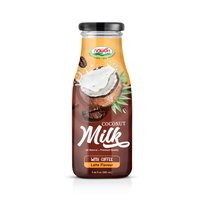 Bebidas de café de Vietnam sabor a capuchino de café con leche de coco especial-buen precio al por mayor en botella de vidrio de 250ml muestra gratis OEM