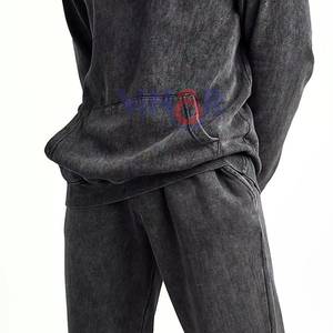 Survêtements pour hommes en denim délavé en gros, vêtements décontractés et sportifs, entraînement pour hommes, survêtement en denim délavé de haute qualité pour hommes - Product Image 3