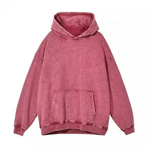 Sweat à capuche personnalisé lavé à l'acide Vintage Think Blank surdimensionné haute qualité personnalisé OEM 100% coton grande taille sweats à capuche pour hommes 2025 - Product Image 3