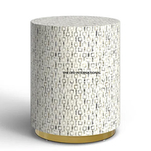 Tipo de pie Elegante Material de nácar Mesa auxiliar Dormitorio de alta calidad Salón y decoración de diseño de interiores de hotel - Product Image 1