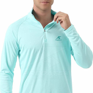 Pull à fermeture éclair en coton mélangé léger Design à col montant confortable pour l'hiver Motif solide Tenue décontractée - Product Image 3