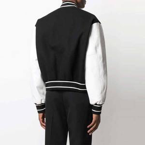 Blouson universitaire personnalisé pour homme en toile à col montant avec motif lettres, service OEM, haute couture, décontracté, coupe-vent pour l'extérieur - Product Image 2