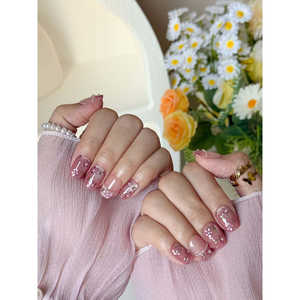 Uñas Postizas Orchid Glow, Diseño Elegante con Efecto Brillante - Product Image 4