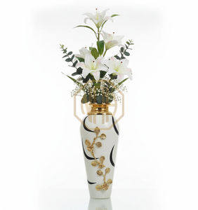 แจกันดอกไม้โลหะเคลือบลายหรูหรา แจกันเหล็กตกแต่งบ้าน ขายส่งจากโรงงานโดยตรง - Product Image 1