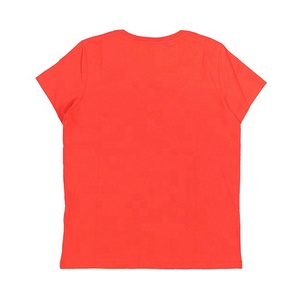 Camisetas casuales de media manga con cuello redondo de alta calidad para mujer 100% algodón/poliéster sólido logotipo personalizado bordado camisa de moda - Product Image 2