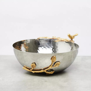 Nouveaux saladiers décoratifs en métal avec ensemble de serveur nouveau Design accessoires de cuisine vaisselle domestique bol fait main à vendre - Product Image 2