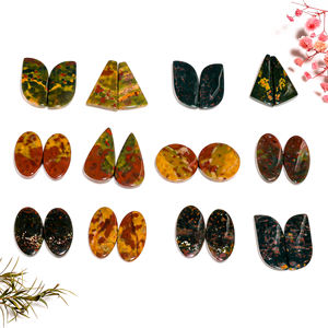 Venta al por mayor de alta calidad Natural Bloodstone cabujón par de piedras preciosas sueltas lisas en cuarzo excelente para la curación - Product Image 5