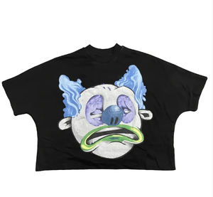 Camisetas recortadas de gran tamaño de verano para hombre, ropa de calle Y2K con estampado de algodón 100% gráfico personalizado, ropa de verano de punto - Product Image 6