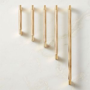 Nique sóng hình satin Brass tủ xử lý cổ điển đồ nội thất bằng đồng cổ kéo xử lý ngăn kéo tủ quần áo tủ quần áo phần cứng - Product Image 2