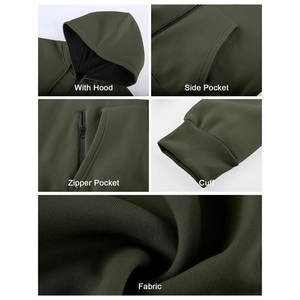 เสื้อผ้าแนวสตรีทของผู้ชายเสื้อมีฮู้ดแขนยาวระบายอากาศได้ดีเสื้อผ้ากีฬาผ้าฝ้ายผสมแบบกำหนดเองโลโก้ได้ - Product Image 5