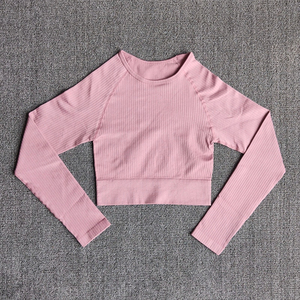 Logotipo personalizado 2 PCS Tummy Control Sportswear Set Seamless Cross Back Yoga Tops Scrunch Butt Workout Leggings para mujeres - Product Image 3