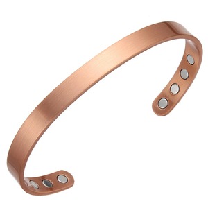 New Luxury Polished Modern Copper <b>Bangle</b> Men Women Magnetic Personalised Engraved Handmade Low Price - Product Image 5