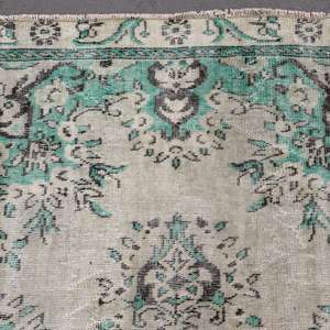 Alfombra Vintage Grande de 5.2x9.1 pies, Alfombra Turca, Alfombra Oriental de Lana Azul Grisácea - Product Image 5