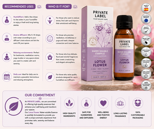 Esencia de Fragancia Soluble en Agua de Flor de Loto de Marca Privada 50ml OEM |   Humidificador y Difusor de Aromas |   España UE - Product Image 3