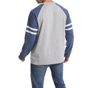 Sweat-shirt pour homme à coupe décontractée, pull-over, haut de travail, col rond, pull-over patchwork, sweat-shirt classique à couleurs contrastées - Product Image 2