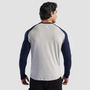 T-shirt de saison gris clair-bleu marine pour hommes, sous-vêtements - Product Image 2