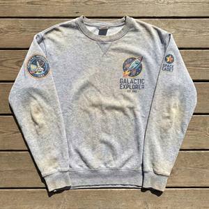 Sweat-shirt épais rétro pour homme, 100% coton, coupe classique, avec patchs Explorateur Galactique, effet délavé à l'acide et effet soleil éclairé, hiver - Product Image 4