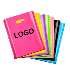 Bolsas de compras ecológicas HDPE troqueladas plegables de lujo con logotipo personalizado reutilizable con mango hasta la mano - Product Image 4