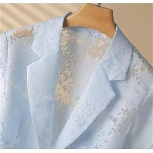 เสื้อเบลเซอร์4XL บางสำหรับผู้หญิง, ใหม่เสื้อแจ็คเก็ตกันแดดลายฉลุขนาดใหญ่เสื้อสูทแขนสามส่วนสไตล์เกาหลีสำหรับฤดูร้อนเสื้อโค้ท - Product Image 4