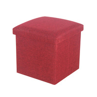 Banc de rangement pliable en faux lin, pouf multifonctionnel, siège pour changer de chaussures, gain de place pour la maison