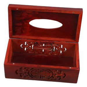 Caja de Pañuelos de Madera Tallada Ecológica, Portapañuelos Hecho a Mano Natural para Hogares Modernos Tradebyd - Product Image 4