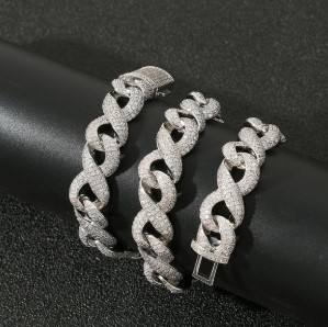 Collar de cadena de eslabones cubanos de moissanita para hombre con estilo ICED Infinity - Product Image 5