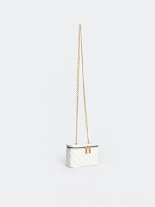OEM ODM Private Label Custom Logo Women's White Quilted Chain Crossbody Bag Mini <b>Vanity</b> <b>Box</b> Bag PU Leather Shoulder Purse - Product Image 3